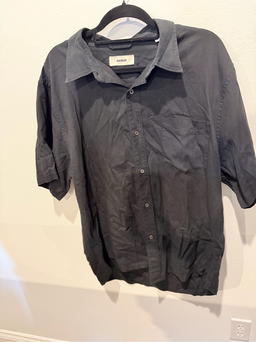 Buck Mason Black Short Sleeve Button-Down Shirt